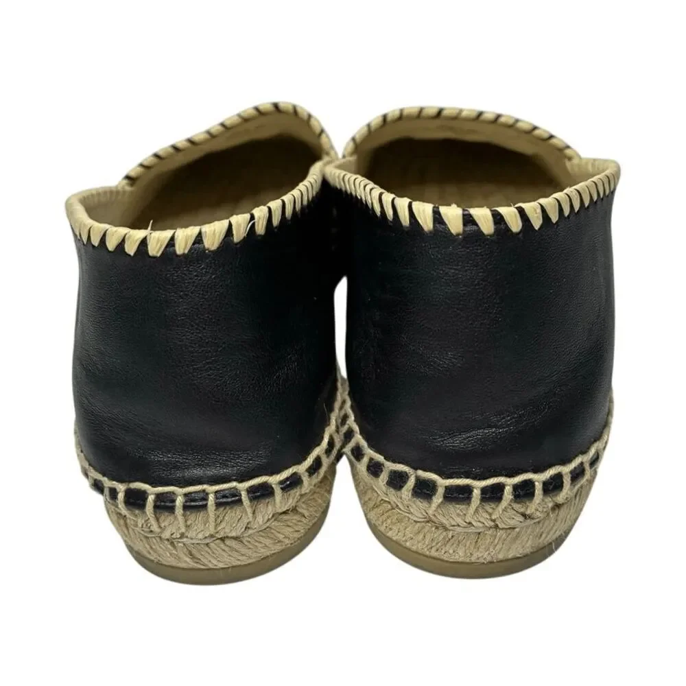 Gucci Charlotte Interlocking G Nappa Leather Espadrille EU 37 Square Toe